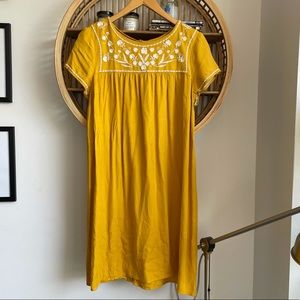 Marigold yellow boho midi dress